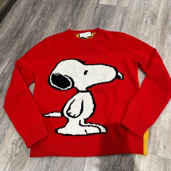Gucci Peanuts Snoopy Tiger Red Wool Sweater - Size Medium - Picture 4 of 4